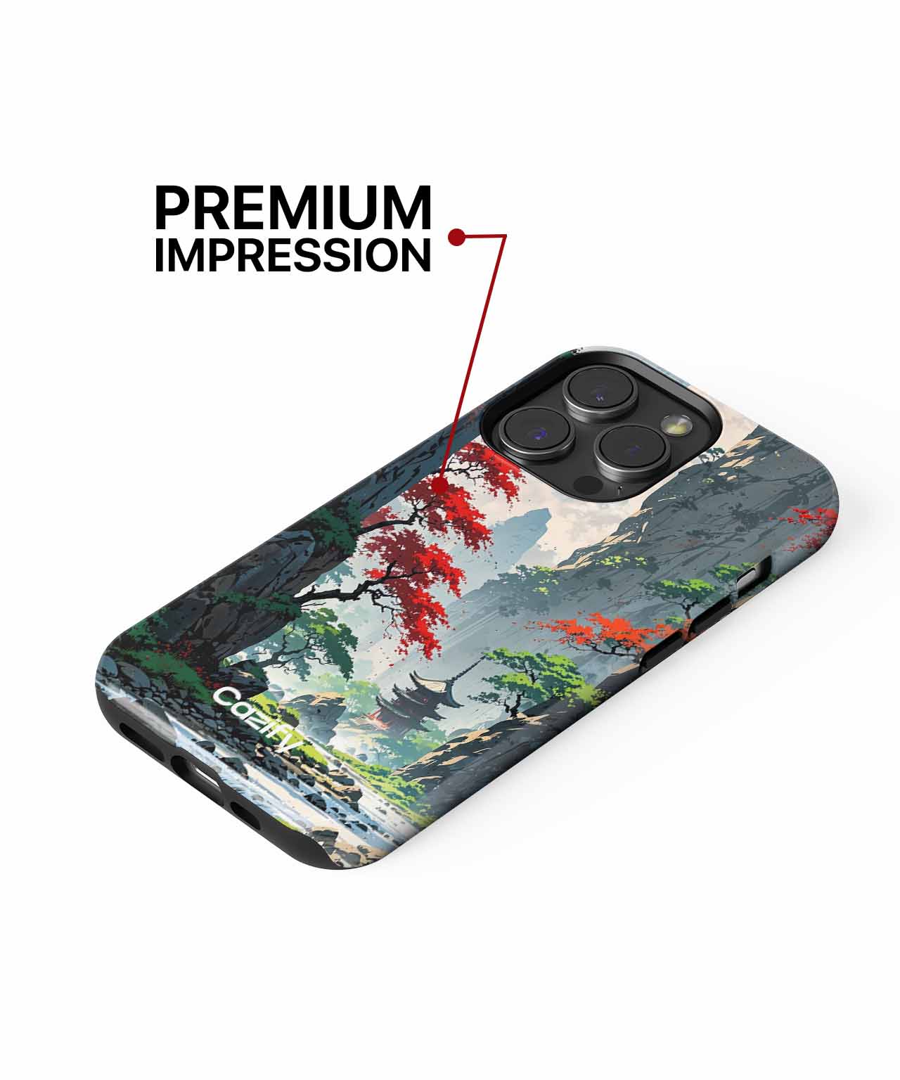 Serene Temple in Vibrant Nature iPhone case Case Cazify - Delivery Canada