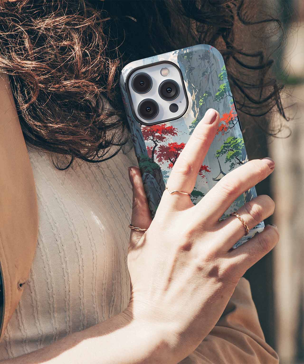 Serene Temple in Vibrant Nature iPhone case Case Cazify - Delivery Canada