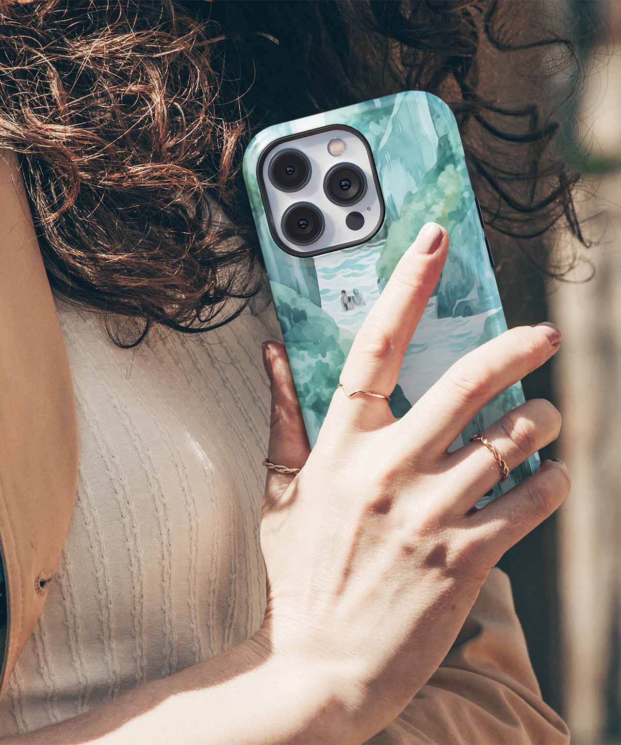 Serene Waterfall Escape in the Mountains iPhone case Case Cazify - Delivery Canada
