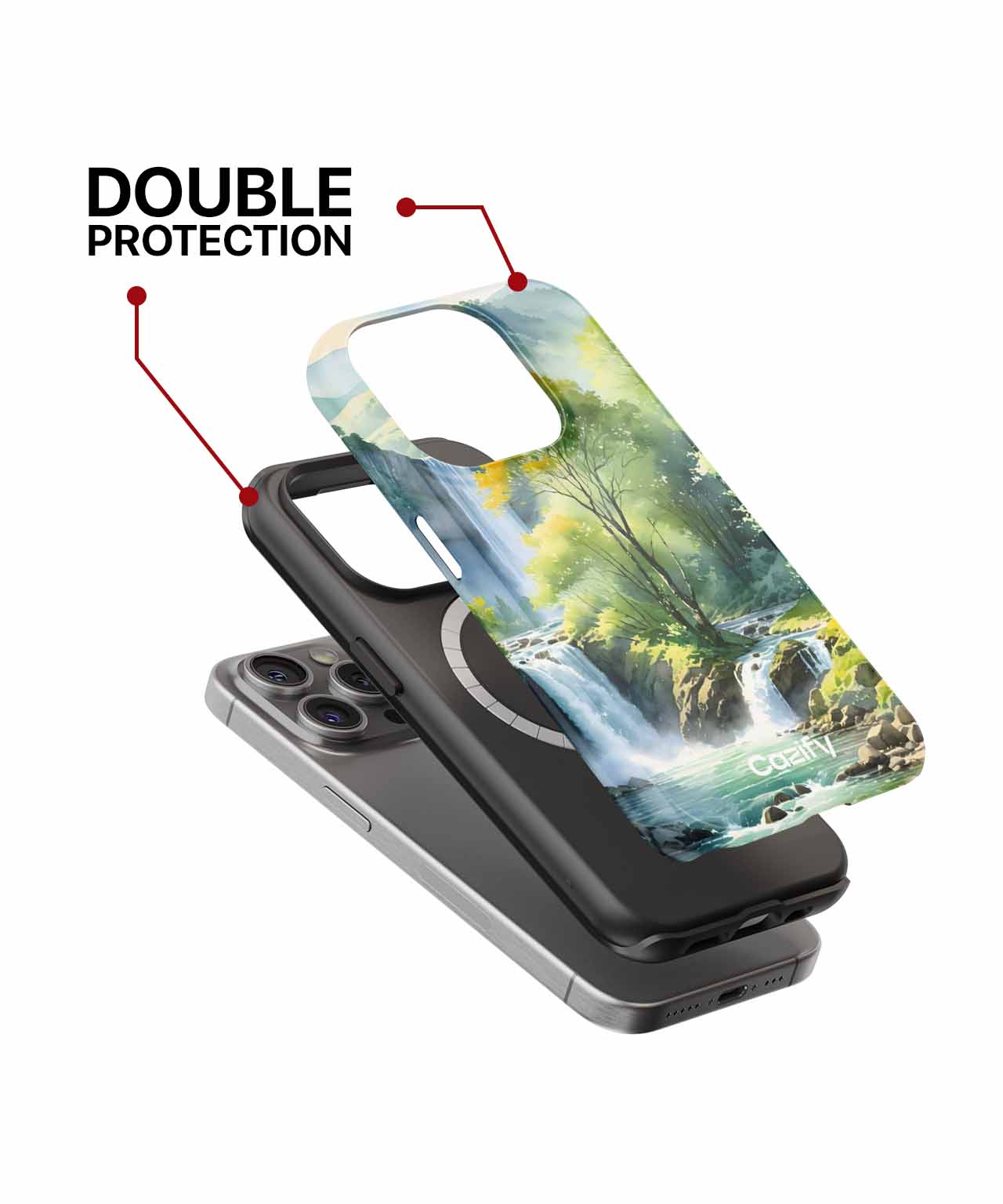 Serene Waterfall Wonderland with Green Haven iPhone case Case Cazify - Delivery Canada