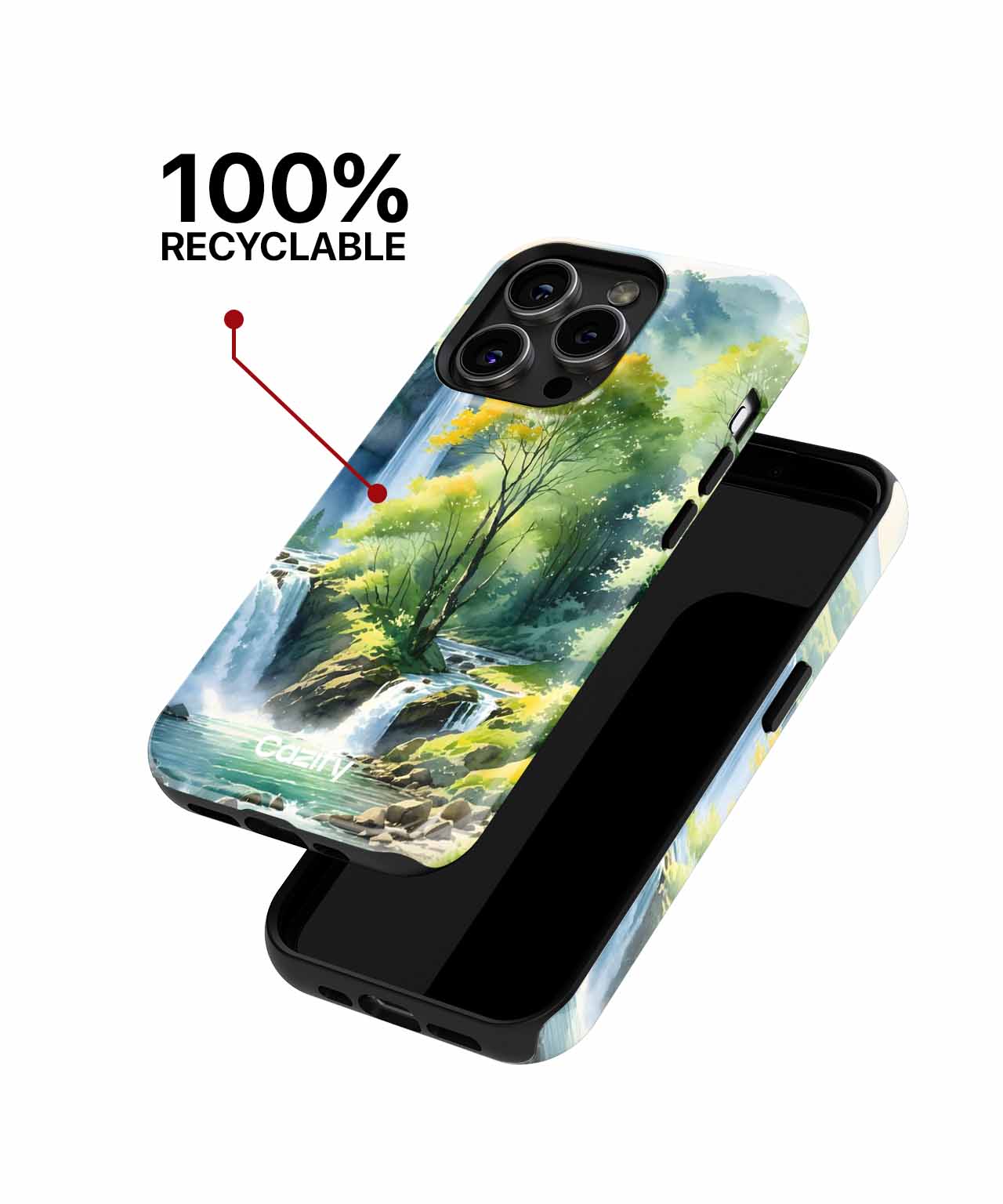 Serene Waterfall Wonderland with Green Haven iPhone case Case Cazify - Delivery Canada
