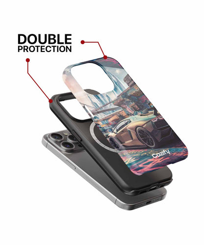 Sleek Urban Racer in Neon Playground iPhone case Case Cazify - Delivery Canada