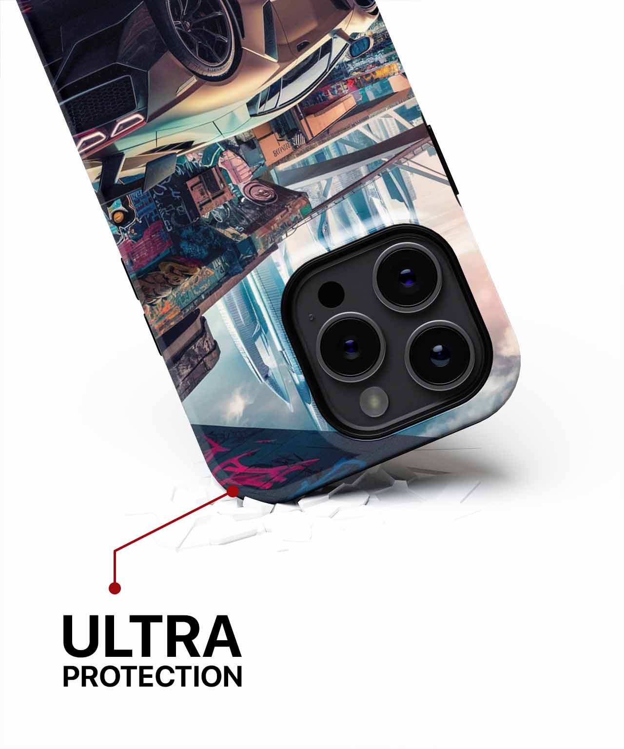 Sleek Urban Racer in Neon Playground iPhone case Case Cazify - Delivery Canada