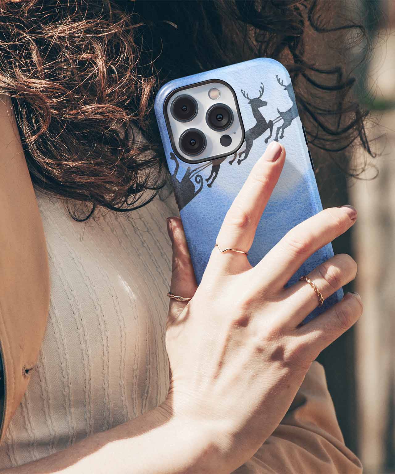 Sleighing Through the Starry Night iPhone case Case Cazify - Delivery Canada