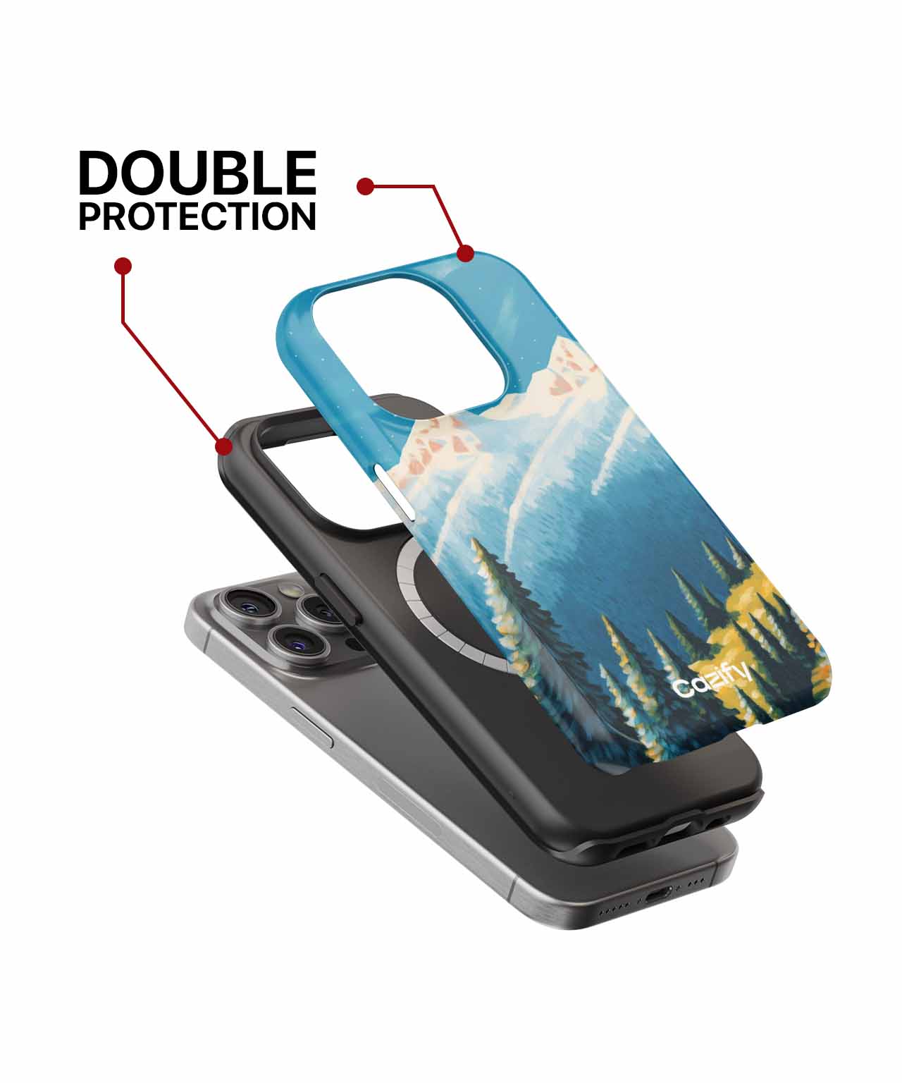 Snowy Mountain Adventure with Pine Trees iPhone case Case Cazify - Delivery Canada