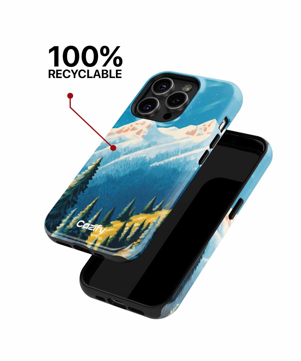 Snowy Mountain Adventure with Pine Trees iPhone case Case Cazify - Delivery Canada