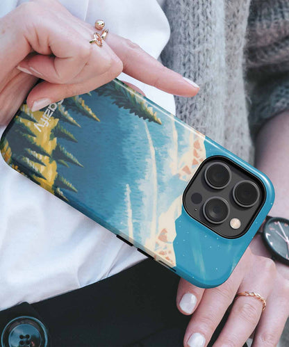 Snowy Mountain Adventure with Pine Trees iPhone case Case Cazify - Delivery Canada