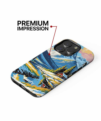 Snowy Mountain Retreat with Cozy Cabin iPhone case Case Cazify - Delivery Canada
