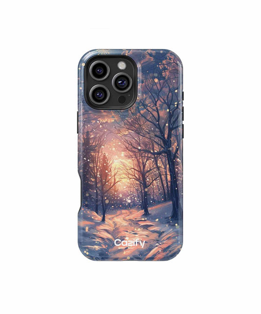 Snowy Winter Wonderland With Twinkling Lights iPhone case Case Cazify - Delivery Canada