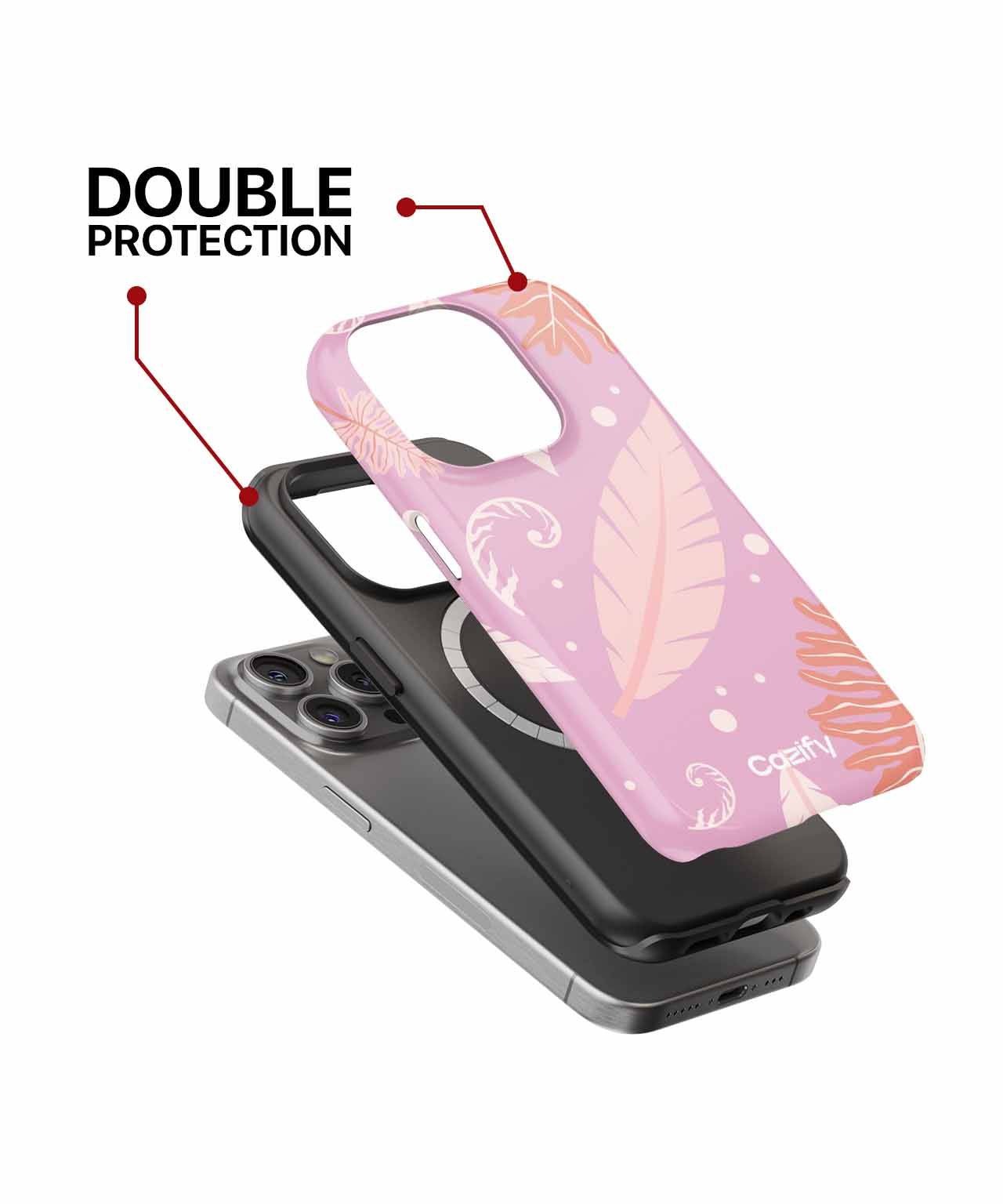 Softly Blushing Leaves Dance on Pink iPhone case Case Cazify - Delivery Canada