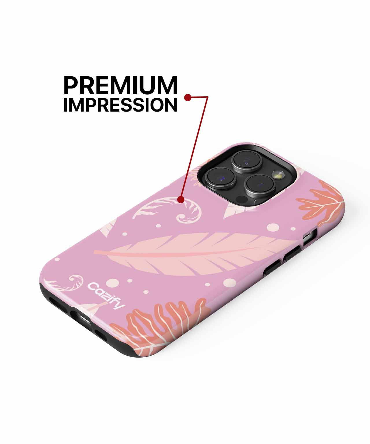 Softly Blushing Leaves Dance on Pink iPhone case Case Cazify - Delivery Canada