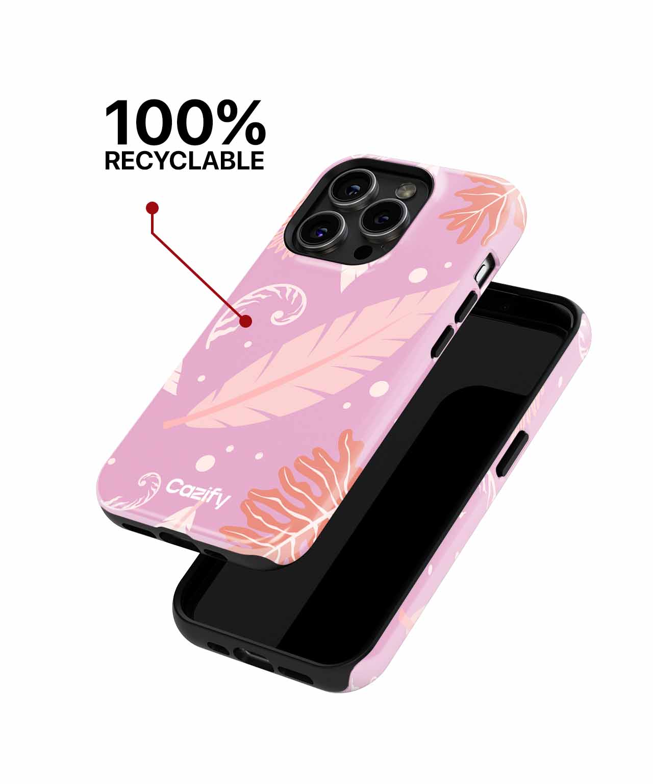 Softly Blushing Leaves Dance on Pink iPhone case Case Cazify - Delivery Canada