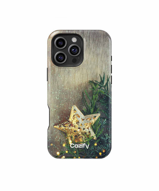 Sparkling Star on Festive Greens iPhone case Case Cazify - Delivery Canada