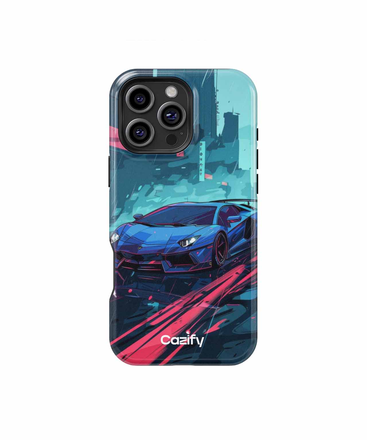 Speedy Raindrop Racer in Neon Wonderland iPhone case Case Cazify - Delivery Canada