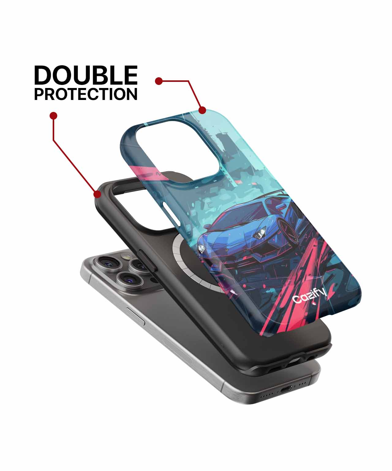 Speedy Raindrop Racer in Neon Wonderland iPhone case Case Cazify - Delivery Canada