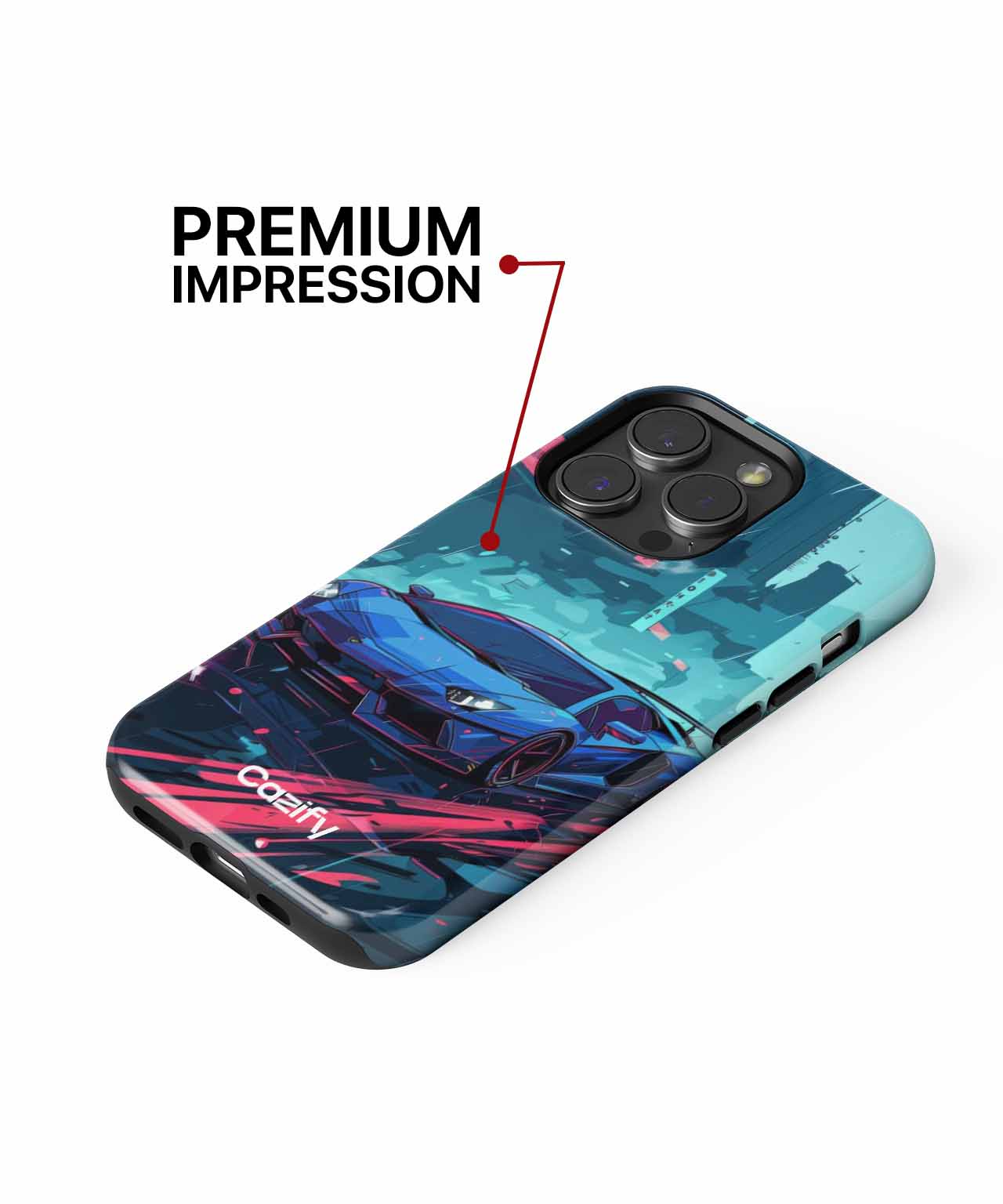 Speedy Raindrop Racer in Neon Wonderland iPhone case Case Cazify - Delivery Canada