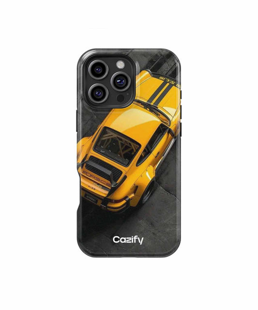 Speedy Yellow Racer with Stripes iPhone case Case Cazify - Delivery Canada