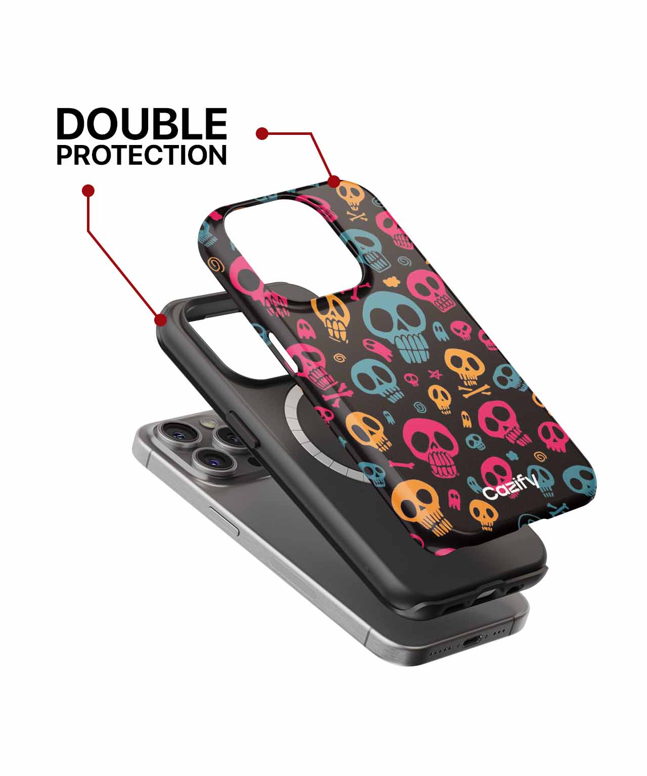 Spooky Colorful Skull Parade iPhone case Case Cazify - Delivery Canada