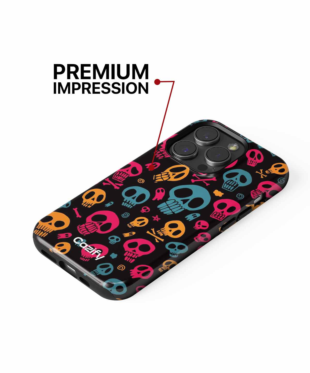Spooky Colorful Skull Parade iPhone case Case Cazify - Delivery Canada