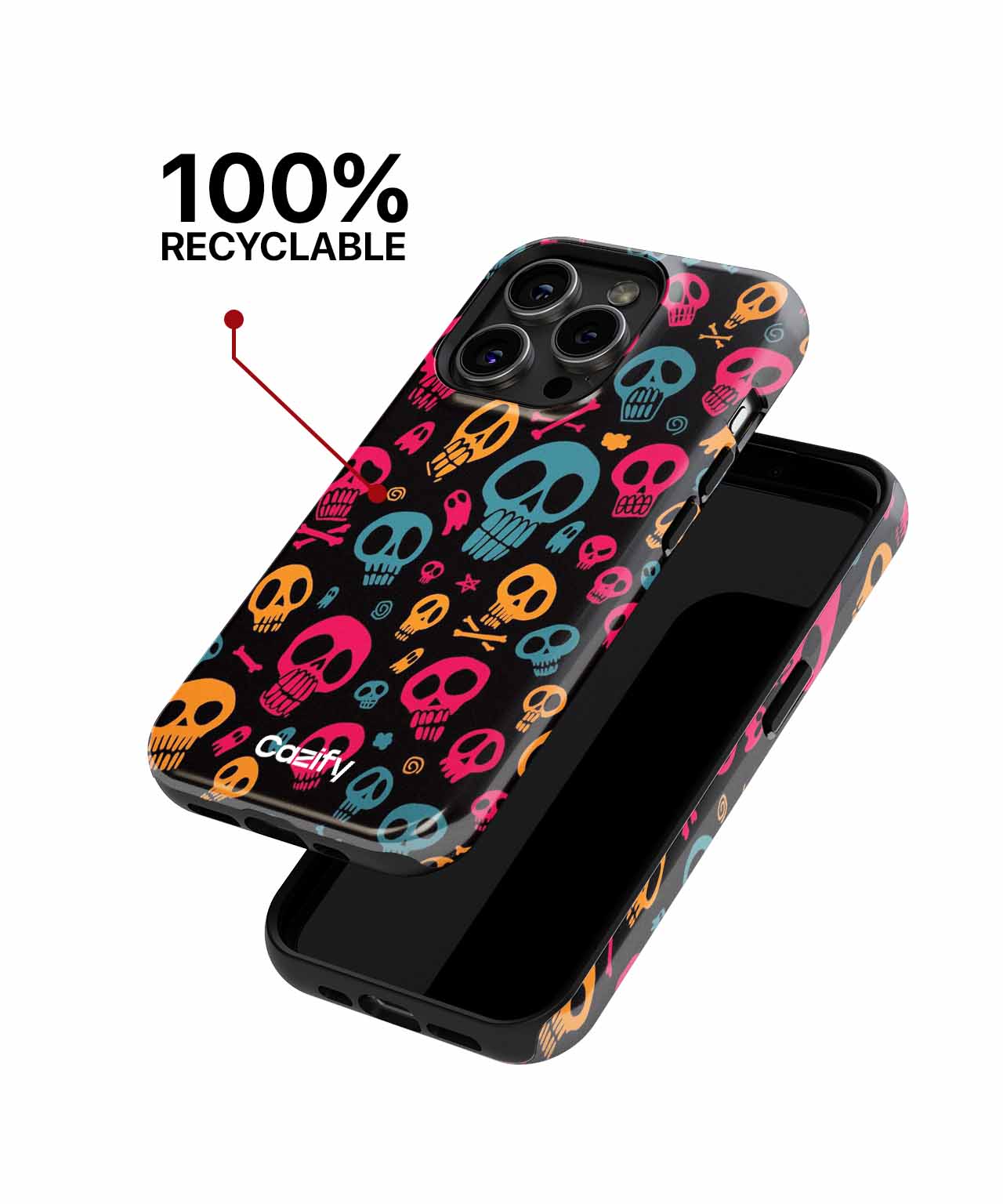 Spooky Colorful Skull Parade iPhone case Case Cazify - Delivery Canada