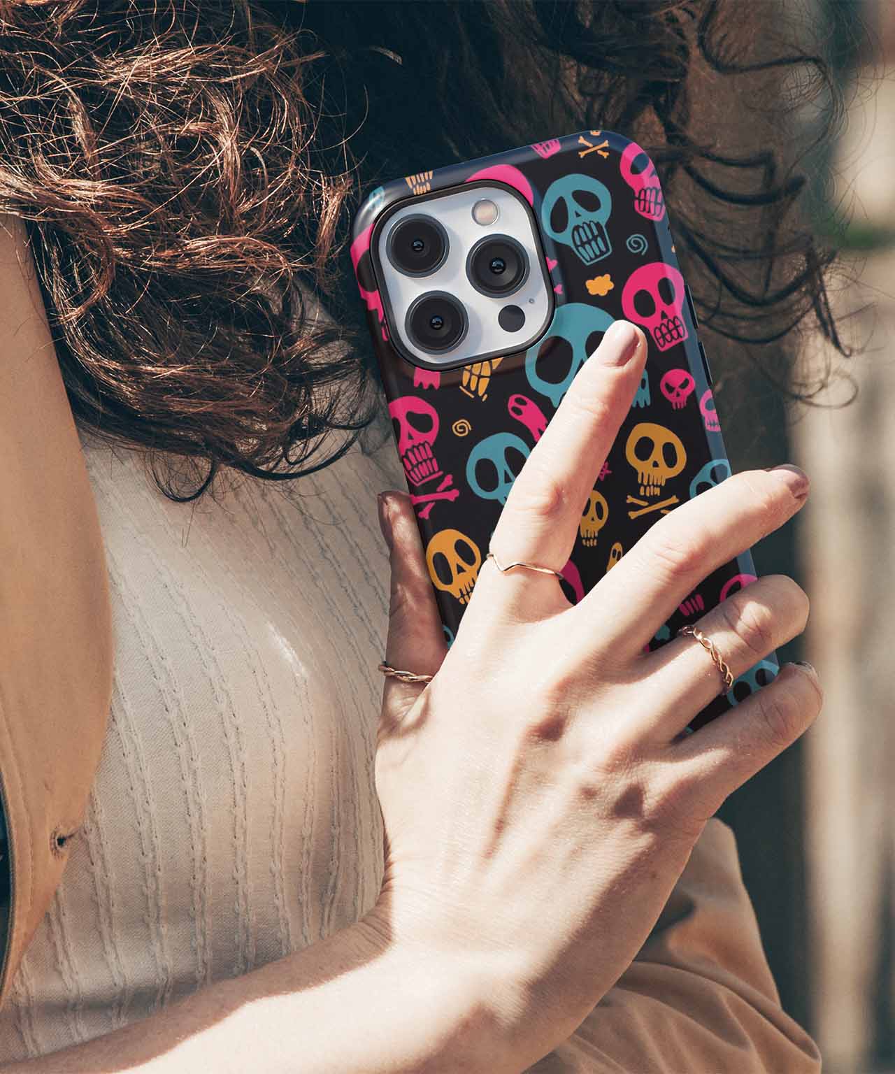 Spooky Colorful Skull Parade iPhone case Case Cazify - Delivery Canada