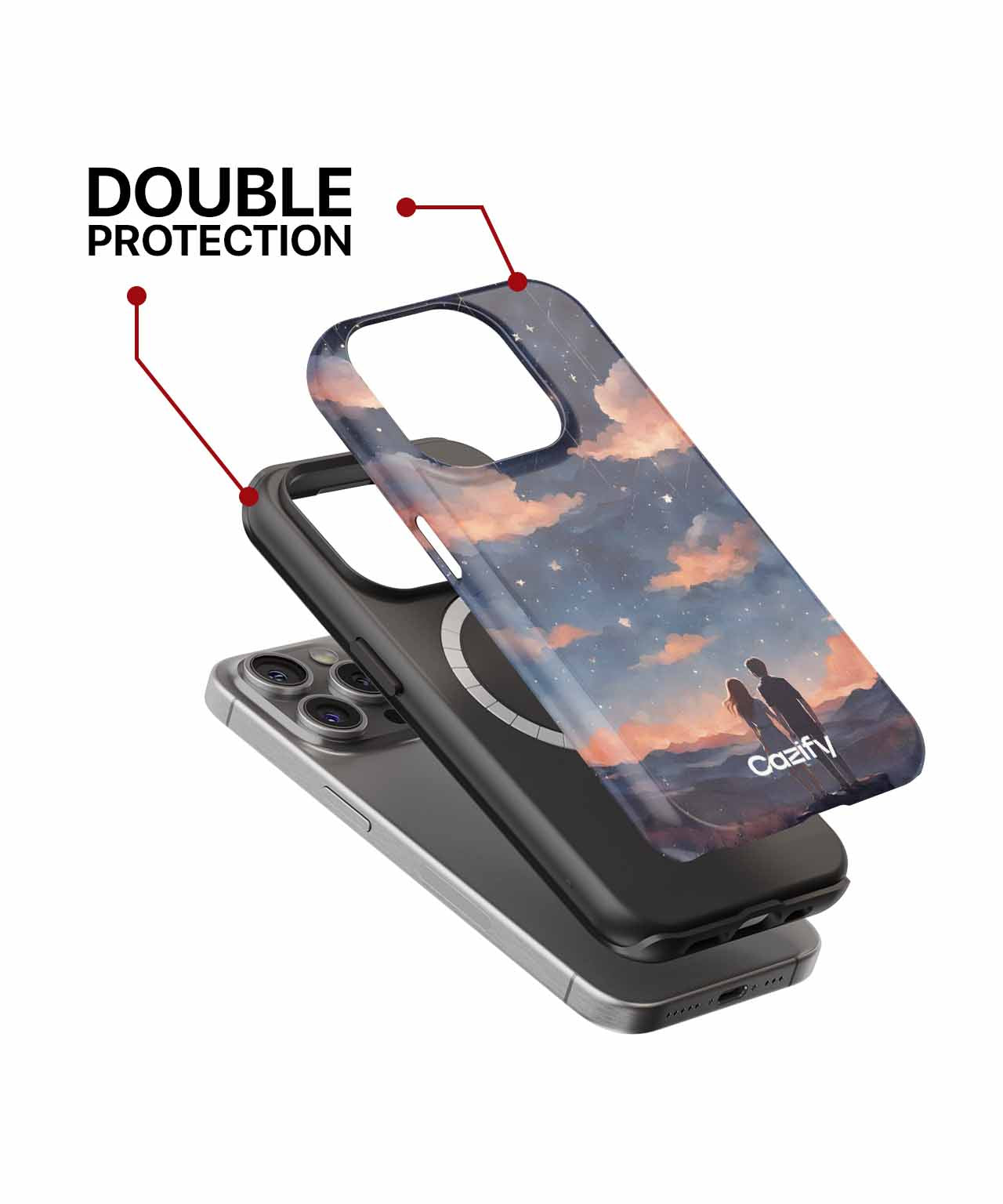 Stargazing Love Under Cosmic Skies iPhone case Case Cazify - Delivery Canada