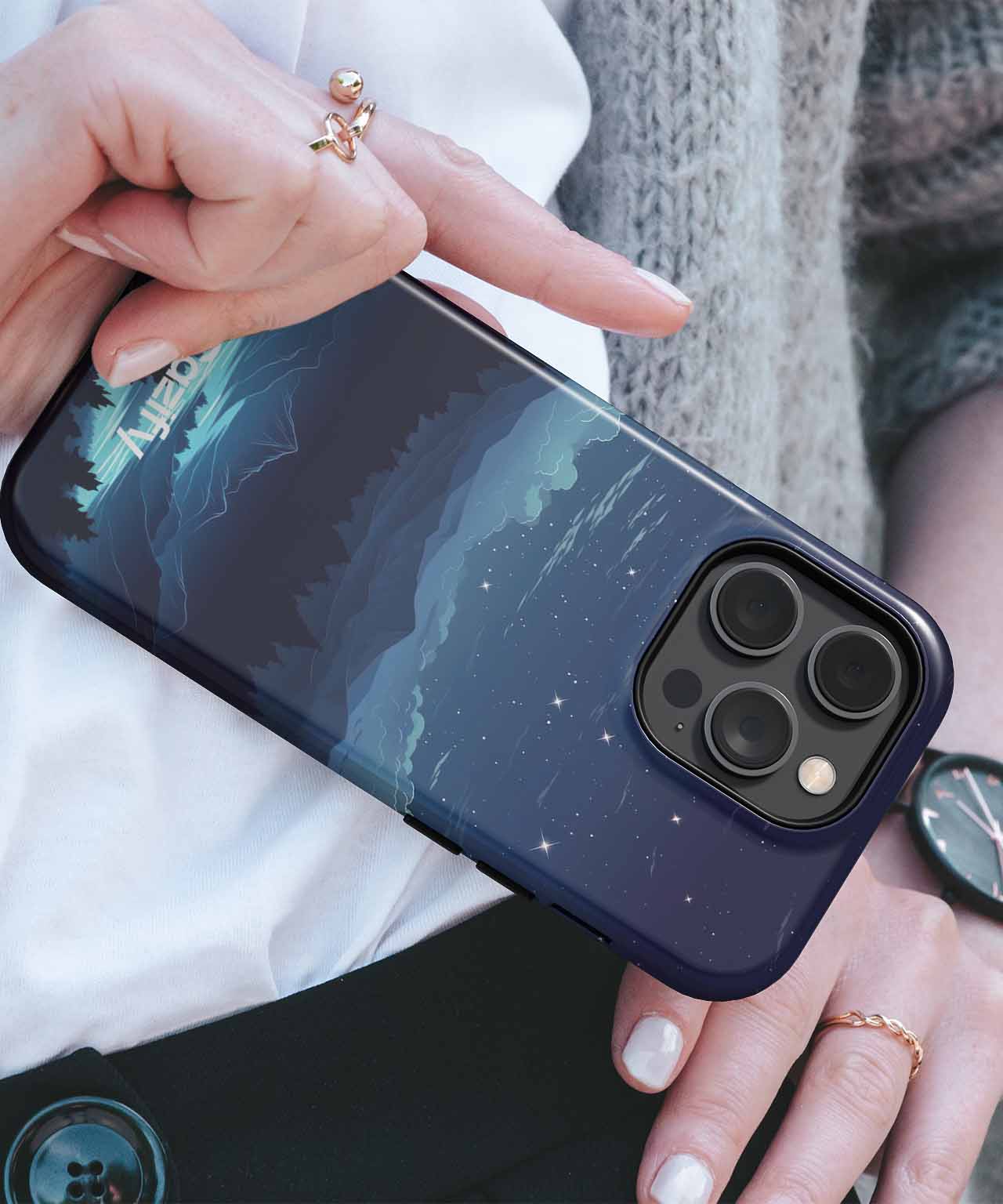 Starry Night Adventure in the Mountains iPhone case Case Cazify - Delivery Canada