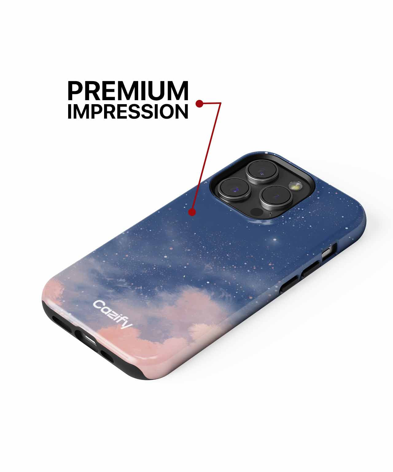 Starry Night Dreamscape with Pink Clouds iPhone case Case Cazify - Delivery Canada