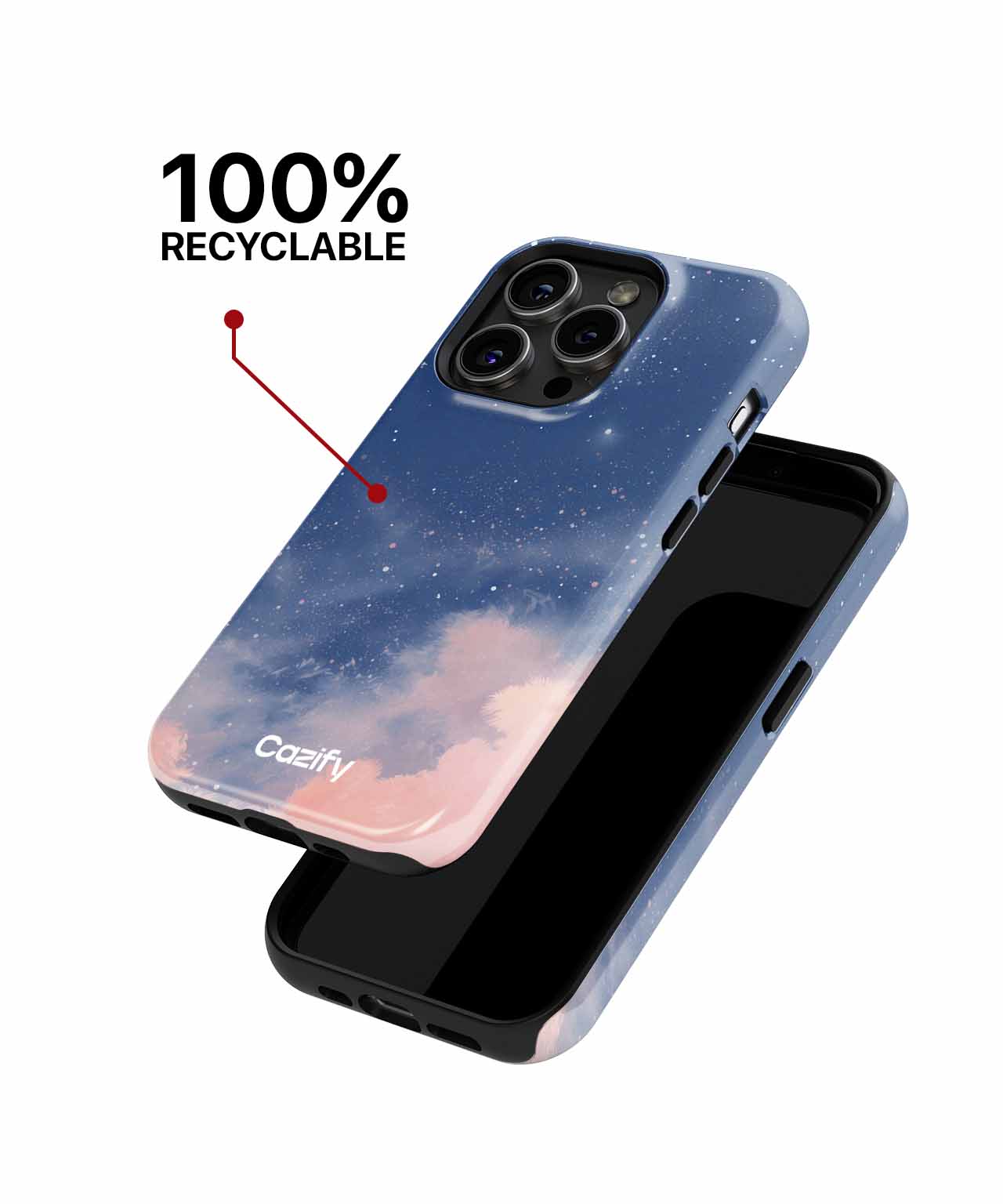Starry Night Dreamscape with Pink Clouds iPhone case Case Cazify - Delivery Canada