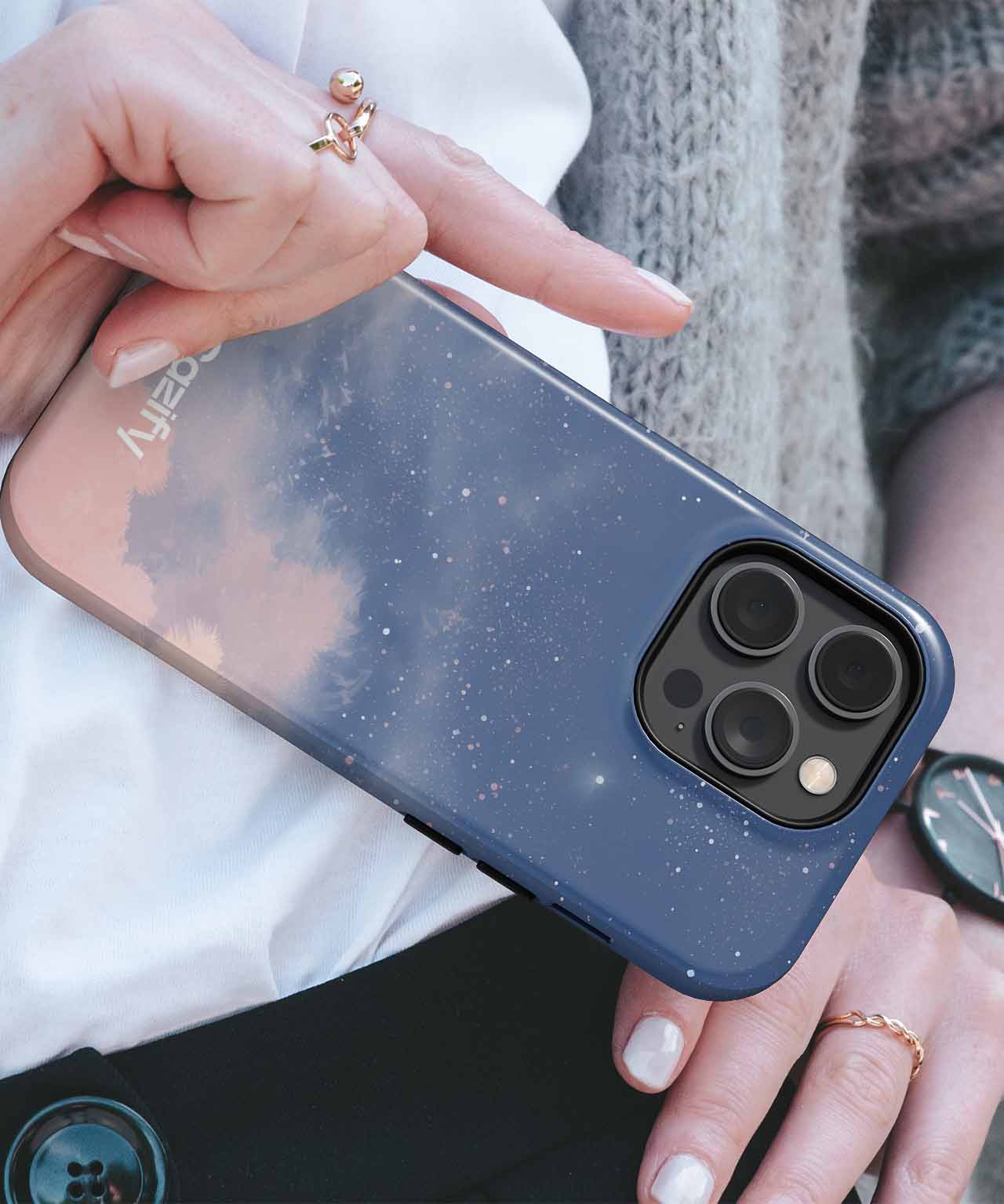 Starry Night Dreamscape with Pink Clouds iPhone case Case Cazify - Delivery Canada