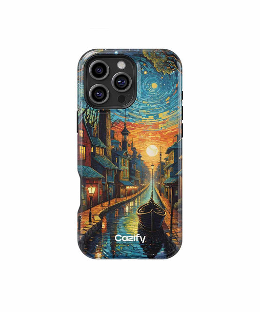 Starry Night in Whimsical Waterfront Wonderland iPhone case Case Cazify - Delivery Canada