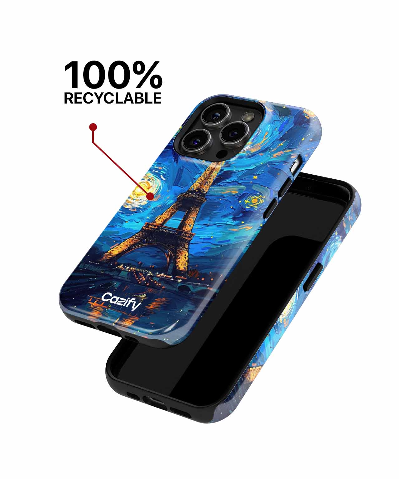 Starry Night Over Eiffel Tower iPhone case Case Cazify - Delivery Canada