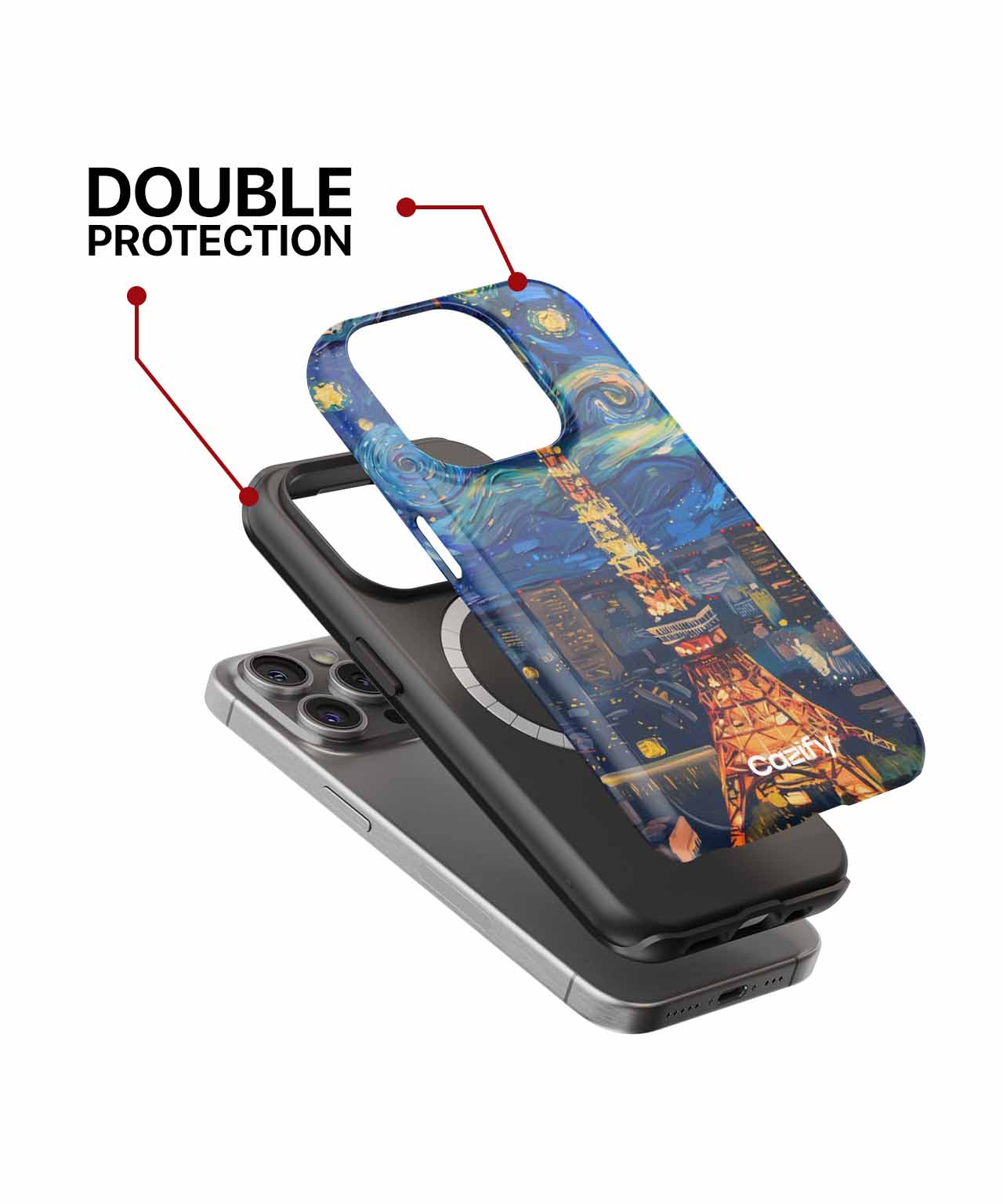 Starry Night Over Tokyo Tower iPhone case Case Cazify - Delivery Canada