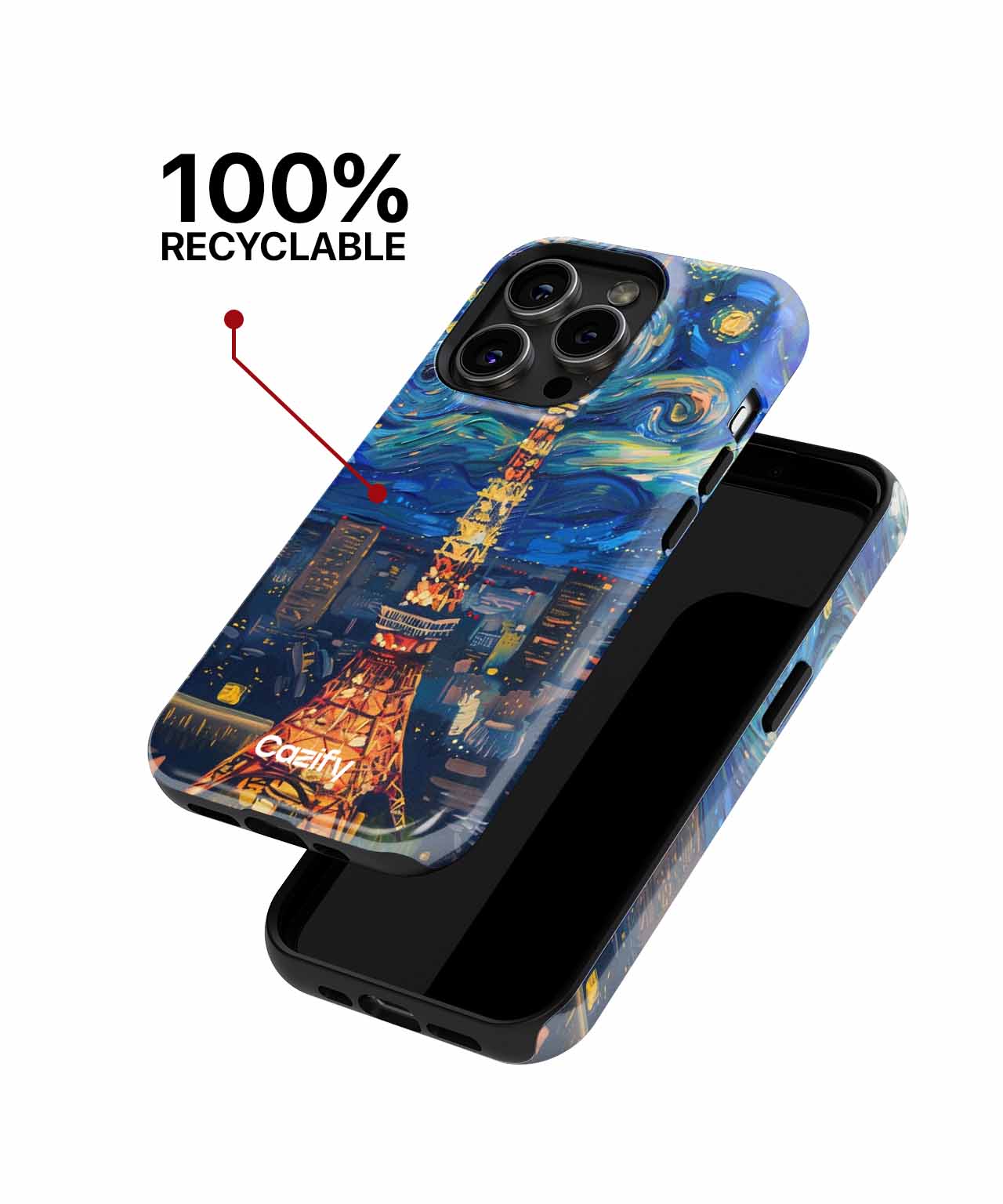 Starry Night Over Tokyo Tower iPhone case Case Cazify - Delivery Canada