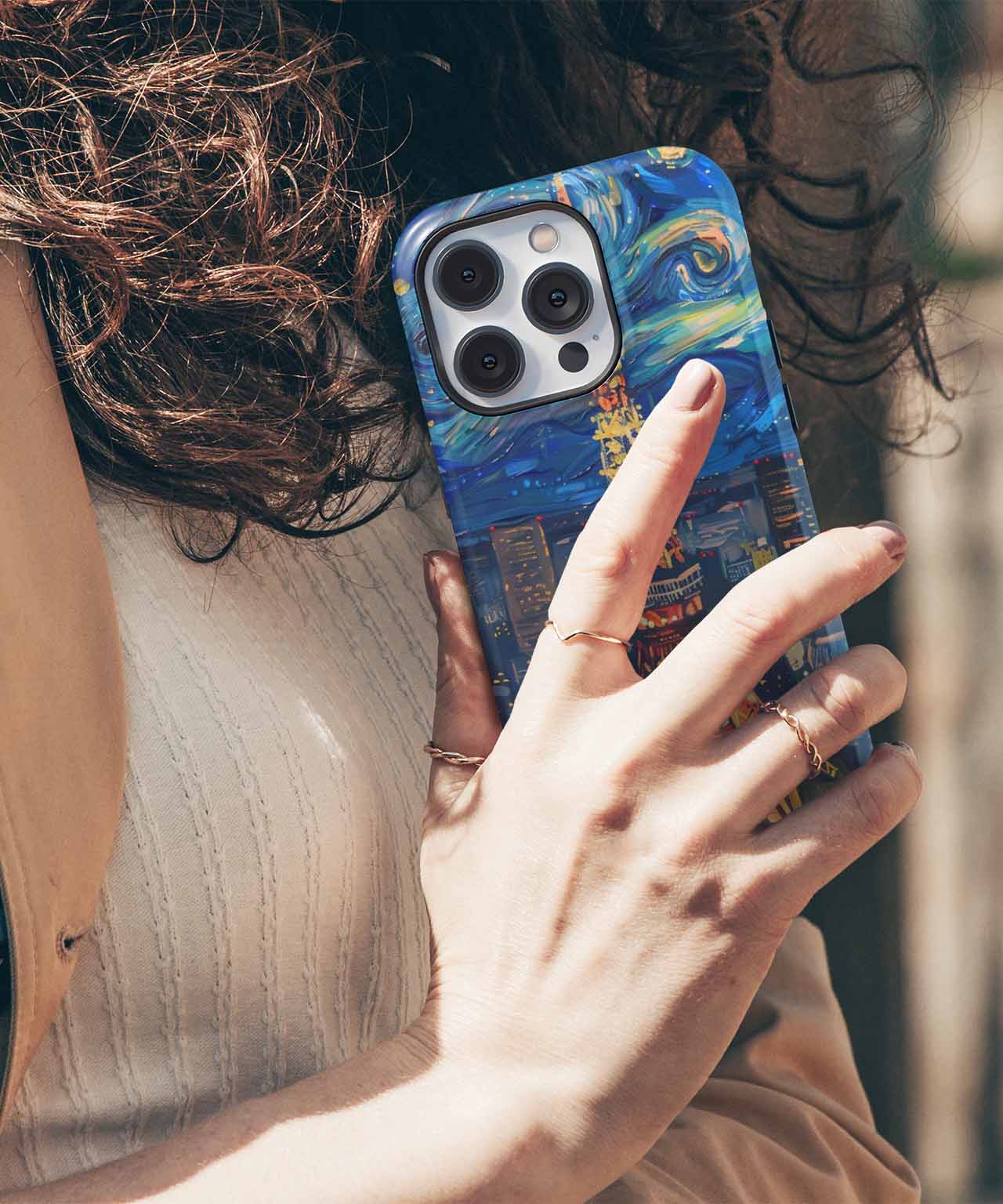 Starry Night Over Tokyo Tower iPhone case Case Cazify - Delivery Canada
