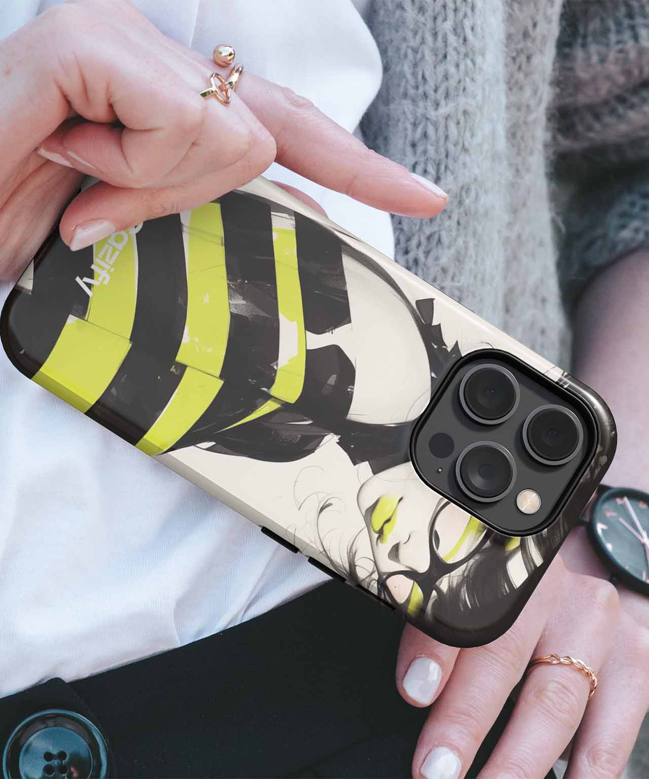 Strikingly Bold Yellow Stripes Fashion iPhone case Case Cazify - Delivery Canada