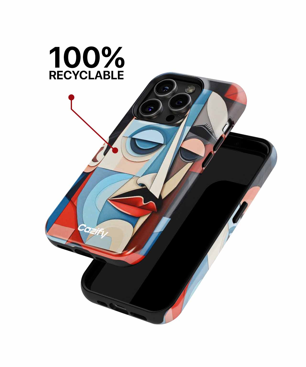 Stylish Abstract Dude with a Mustache iPhone case Case Cazify - Delivery Canada