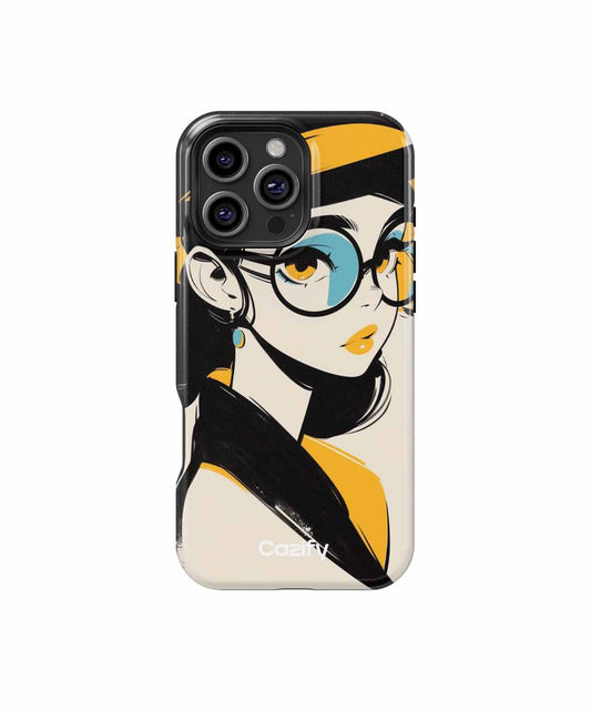 Stylish Blue Glasses and Yellow Hat iPhone case Case Cazify - Delivery Canada