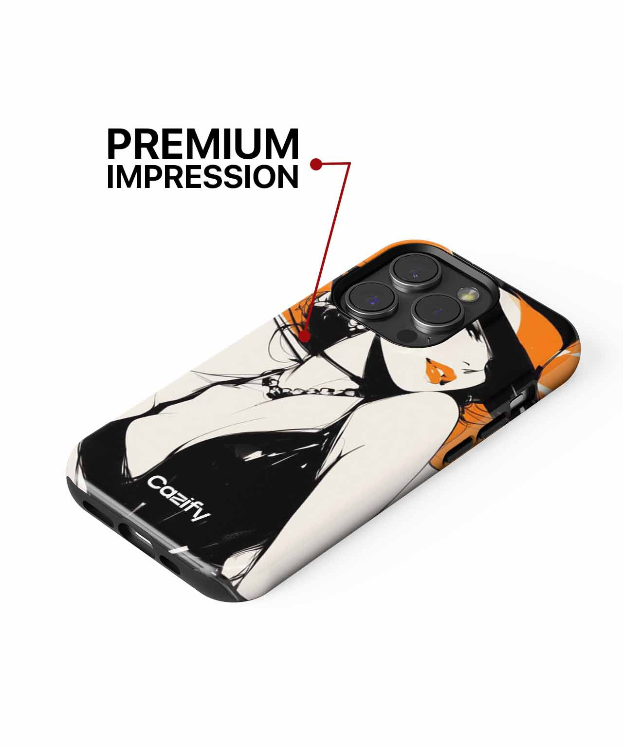 Stylish Bold Elegance in Black and Orange iPhone case Case Cazify - Delivery Canada