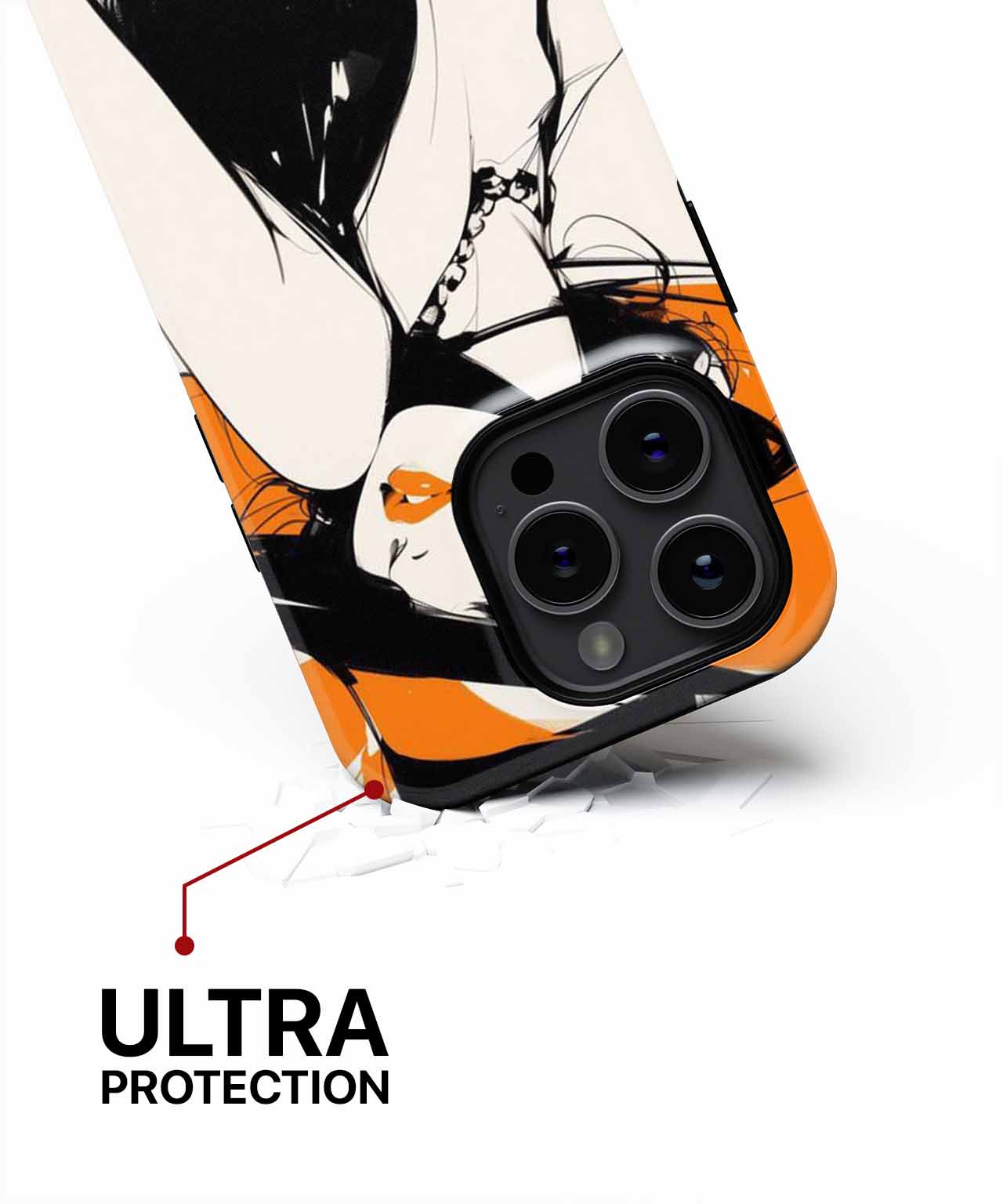 Stylish Bold Elegance in Black and Orange iPhone case Case Cazify - Delivery Canada