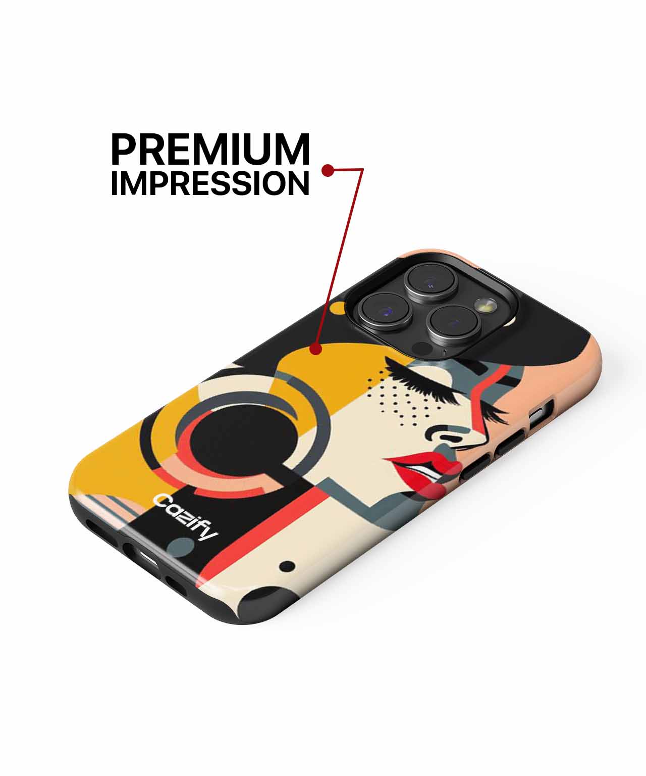 Stylish Vibrant Lady with Headphones iPhone case Case Cazify - Delivery Canada