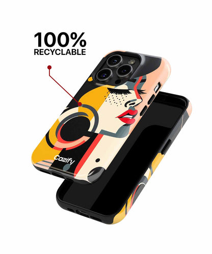 Stylish Vibrant Lady with Headphones iPhone case Case Cazify - Delivery Canada