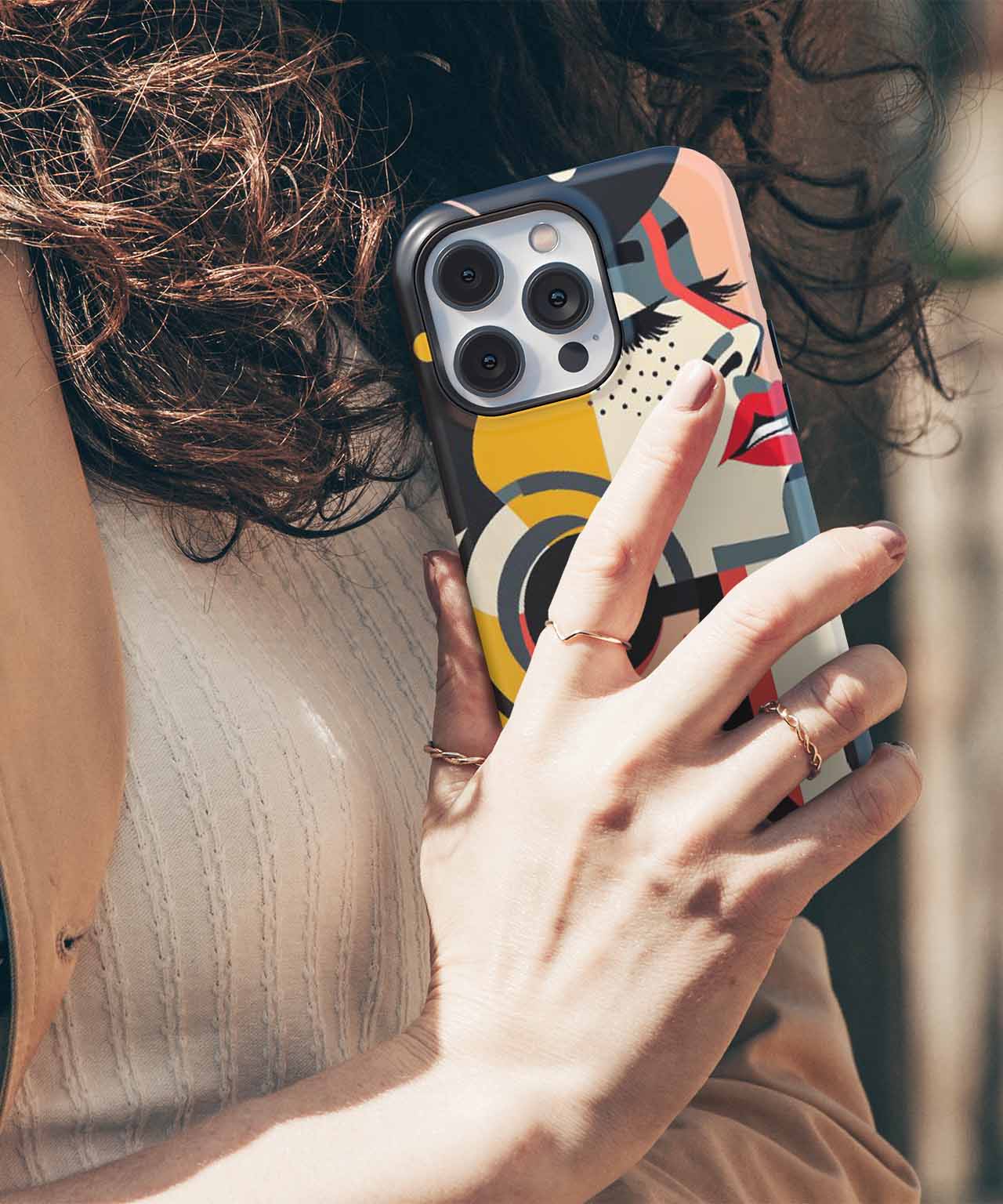 Stylish Vibrant Lady with Headphones iPhone case Case Cazify - Delivery Canada