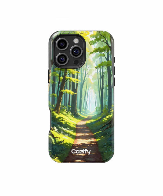 Sunlit Pathway Through Lush Forest iPhone case Case Cazify - Delivery Canada