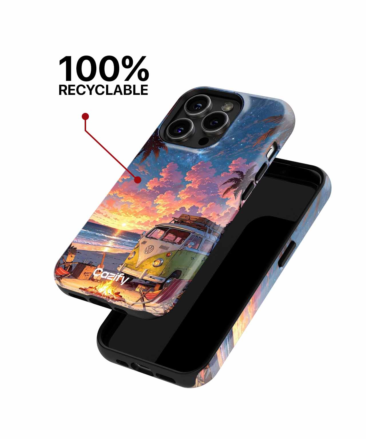 Sunny Beach Campfire Adventure iPhone case Case Cazify - Delivery Canada