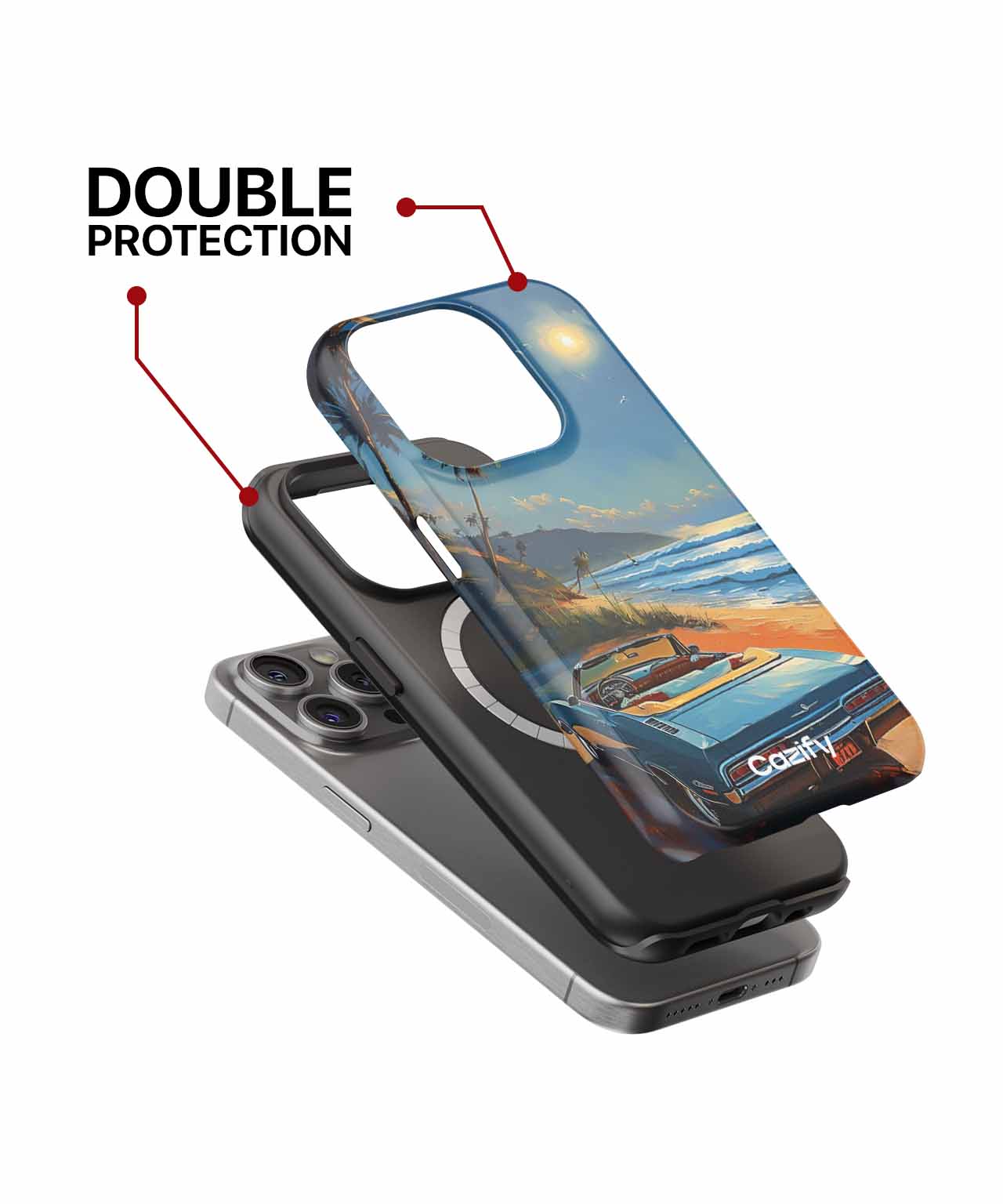Sunny Beach Vibes with Classic Car iPhone case Case Cazify - Delivery Canada