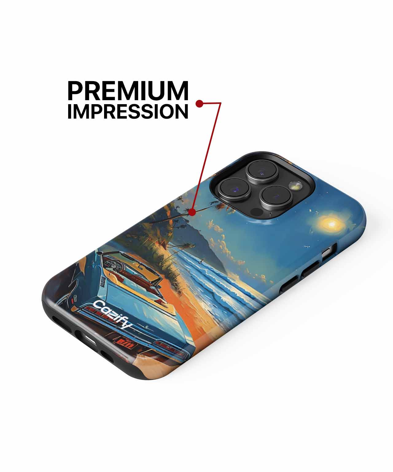 Sunny Beach Vibes with Classic Car iPhone case Case Cazify - Delivery Canada