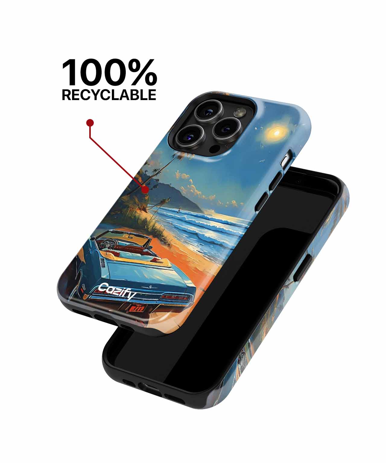 Sunny Beach Vibes with Classic Car iPhone case Case Cazify - Delivery Canada