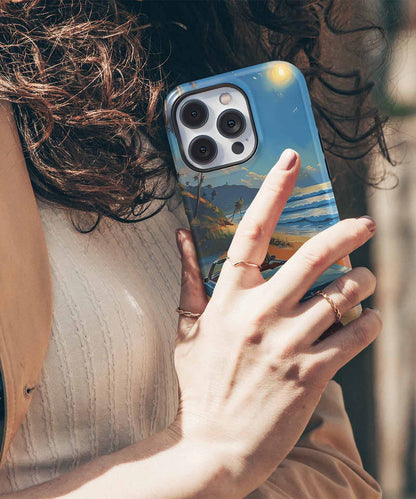 Sunny Beach Vibes with Classic Car iPhone case Case Cazify - Delivery Canada