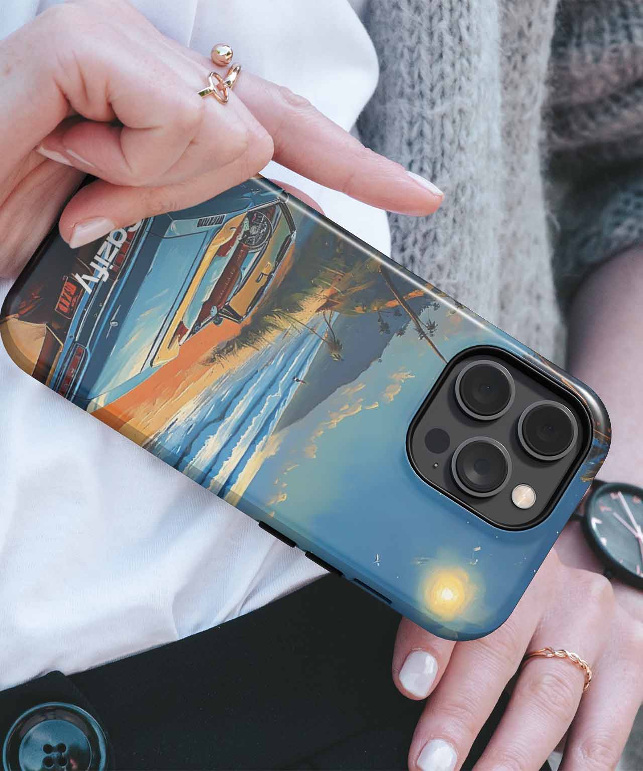 Sunny Beach Vibes with Classic Car iPhone case Case Cazify - Delivery Canada